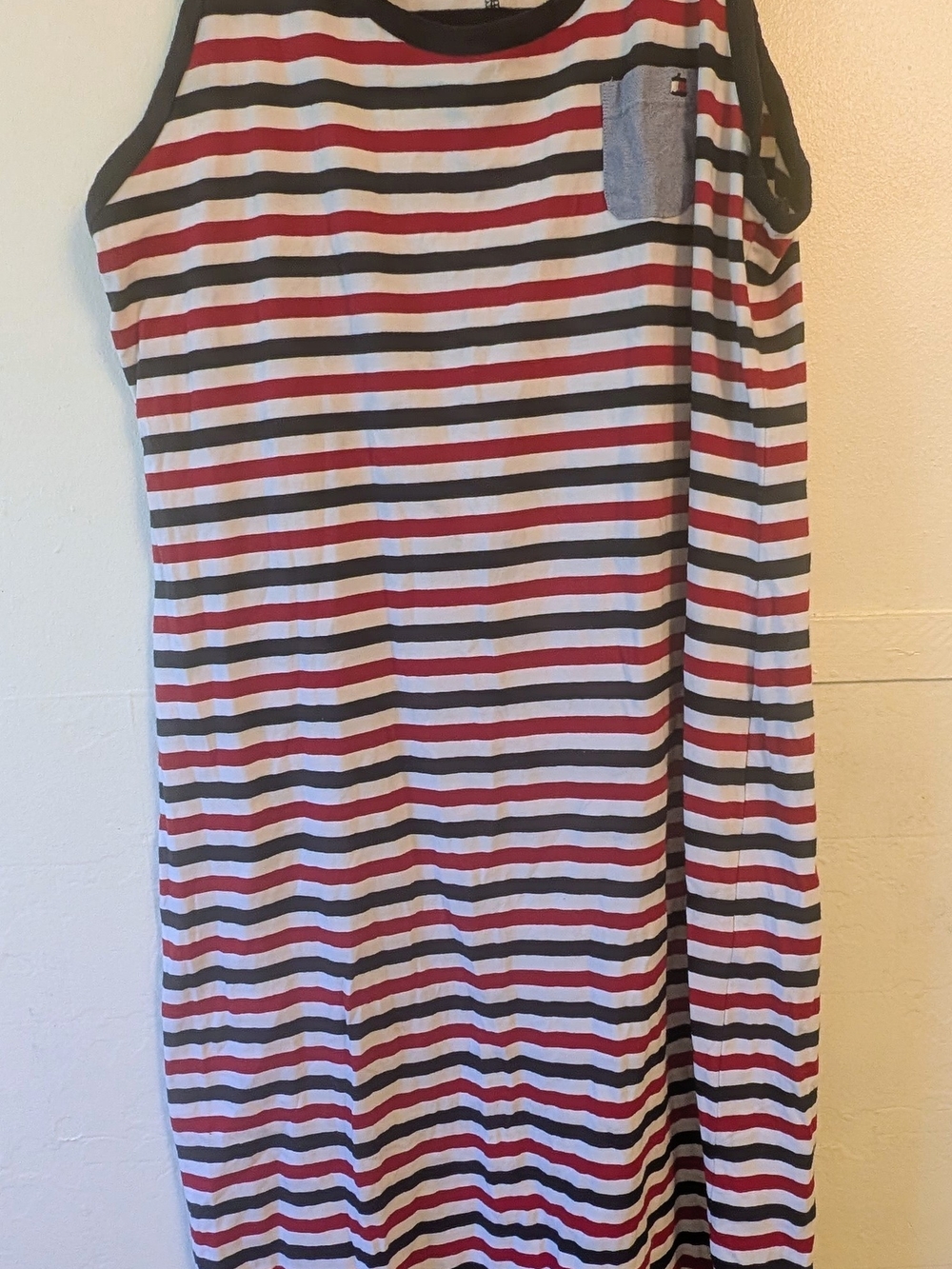 Tommy Hilfiger Red, White & Navy Striped Sleeveless Dress